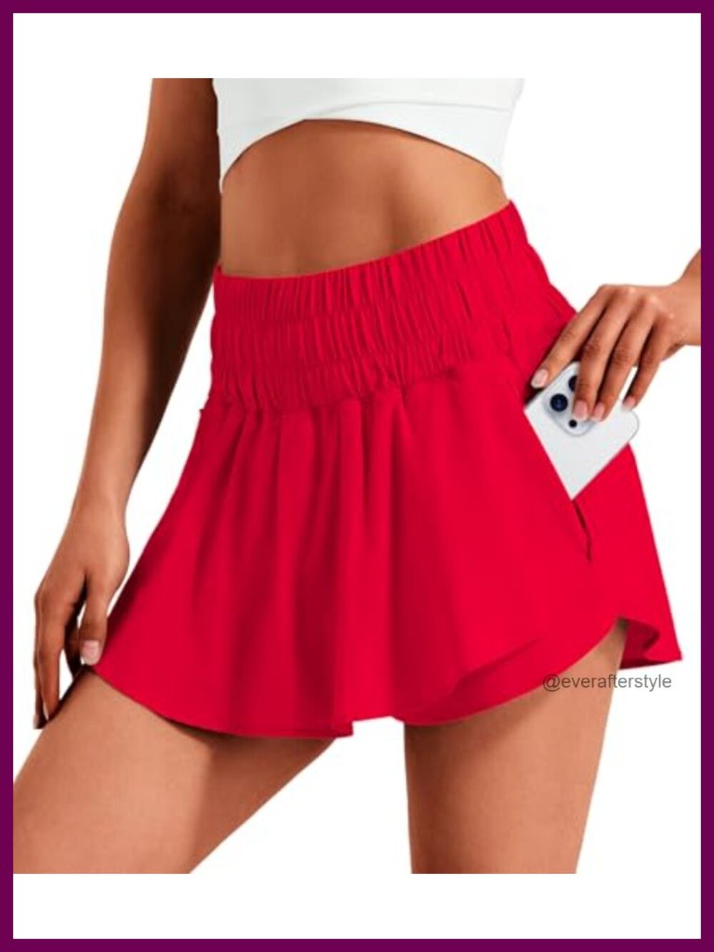 High Waist Athletic Tennis Skort with Zipper Pockets Built-in Liner